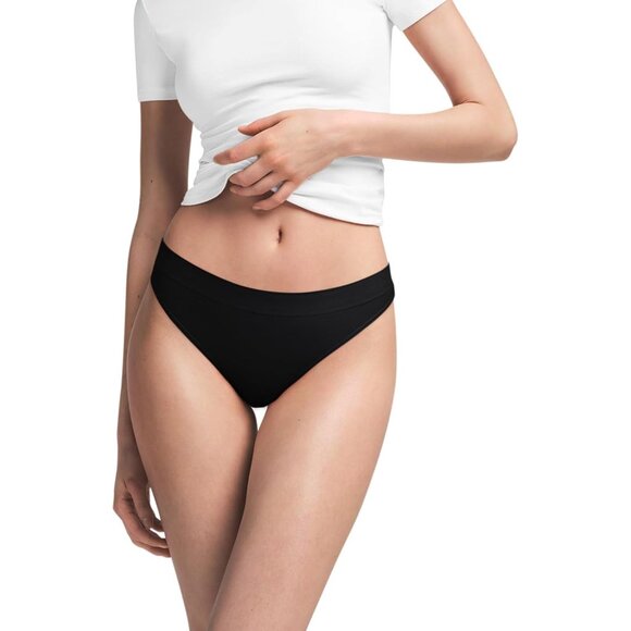 High Waisted Seamless Thongs for Women 5 Pack Breathable Tummy Control - Picture 2 of 5